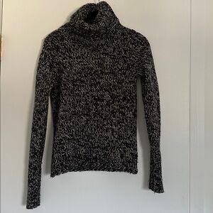 Gap Vintage Black & White Marled Wool-Blend Turtleneck Sweater | Size XS